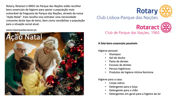 Ação Natal: Recolha de Bens de Higiene